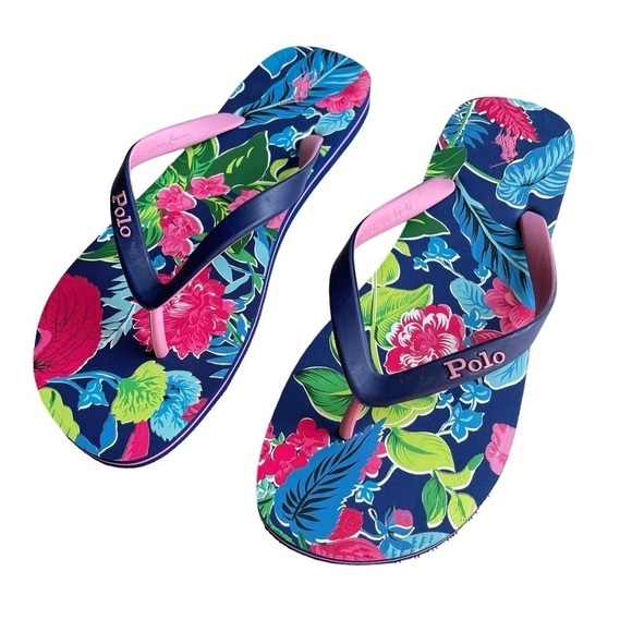 POLO Ralph Lauren Men’s Size 13 Bolt Tropical Flip Flop thongs Sandals New - Picture 4 of 6